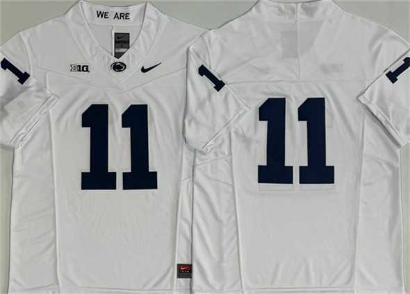 Men%27s Penn State Nittany Lions #11 Abdul Carter White 2024 F.U.S.E. No Name Stitched Jersey